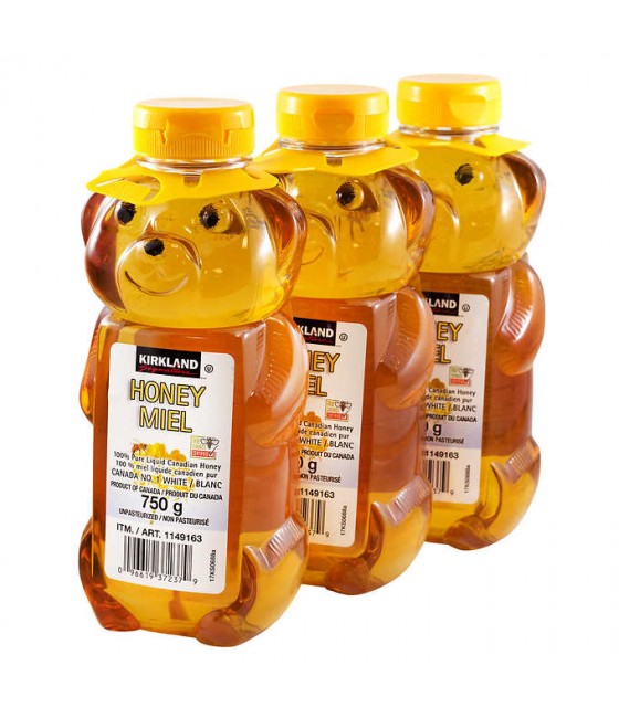KIRKLAND柯兰 小熊蜂蜜Beemaid750g/瓶*3  纯天然蜂蜜 
